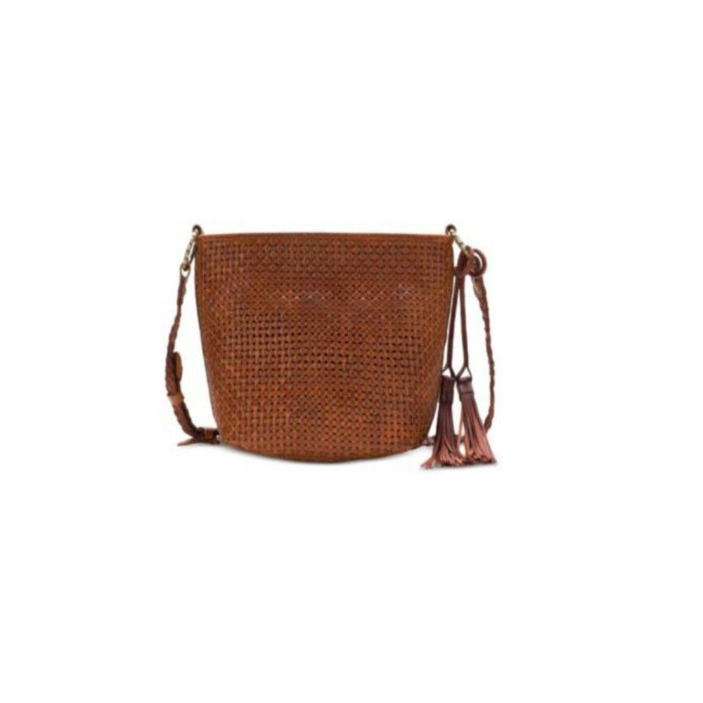 Leather Metallic Banyoles Woven Crossbody - Size S